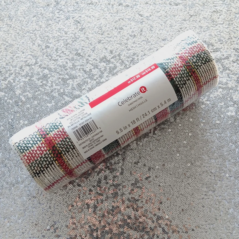 Celebrate It Plaid Mesh Ribbon